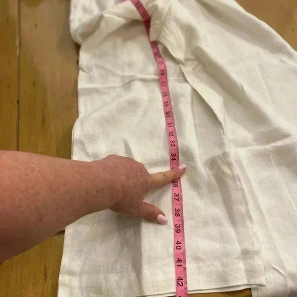 Linen wide leg flowing pants with belt, new without tag, size small - Picture 7 of 12